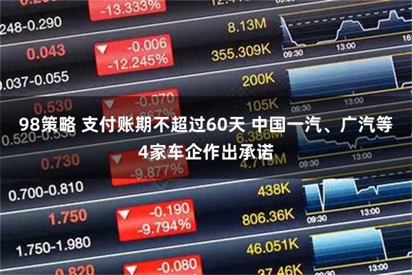98策略 支付账期不超过60天 中国一汽、广汽等4家车企作出承诺