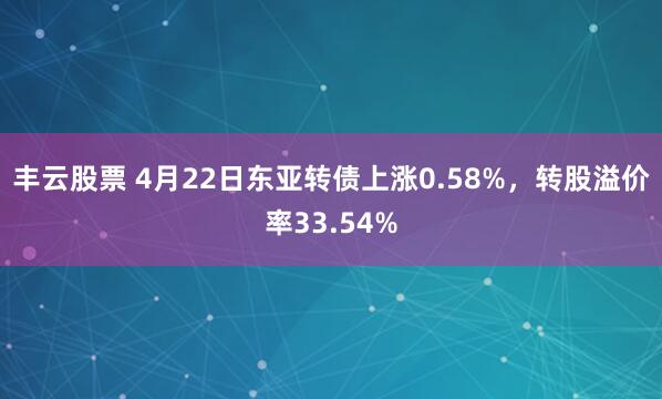 丰云股票 4月22日东亚转债上涨0.58%，转股溢价率33.54%